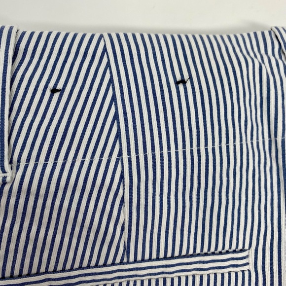 Women’s Ann Taylor Blue and White Flat Front Seersucker Shorts - Picture 4 of 7